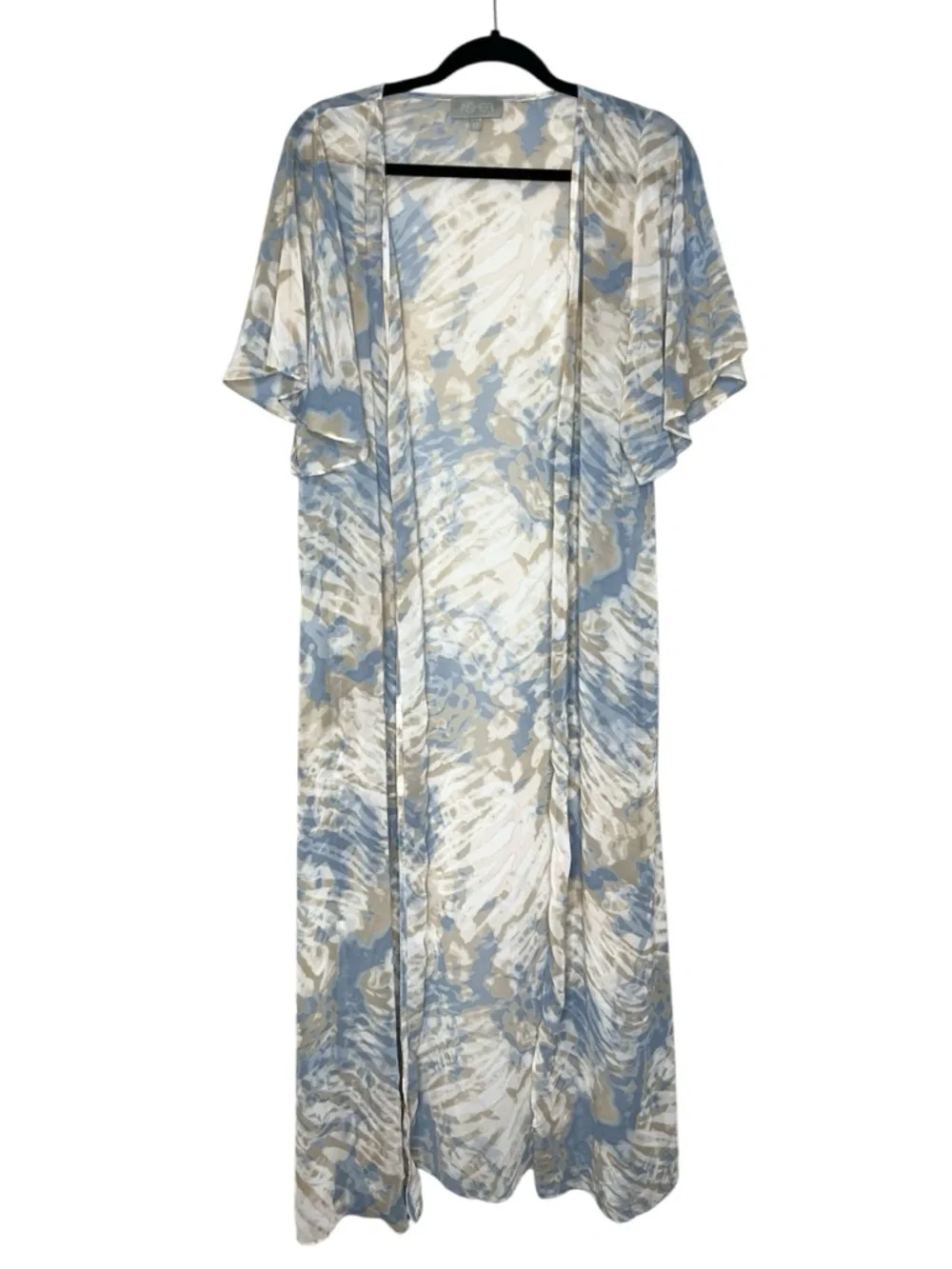 ASHER Boho Christian Flutter Sleeve Semi Sheer flowy Open Front Duster size M